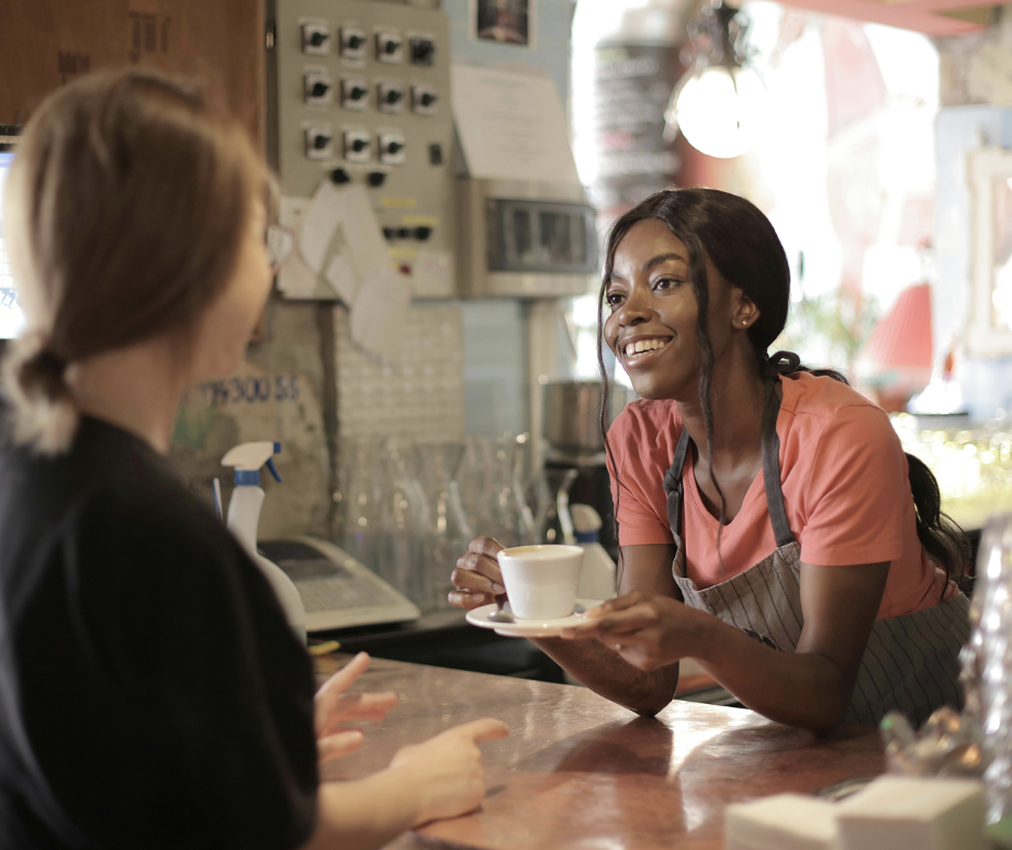 Paying with Yatori at a coffee shop